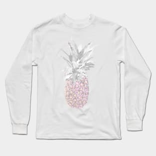 Grey and Pink Pineapple Pop Art Long Sleeve T-Shirt